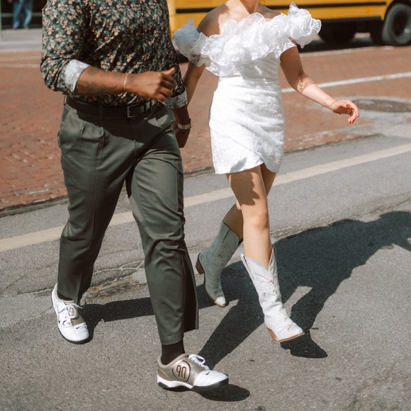 Lulus Angelic Trend White Embroidered Ruffled One-shoulder Mini Dress - Size XS - Picture 3 of 3